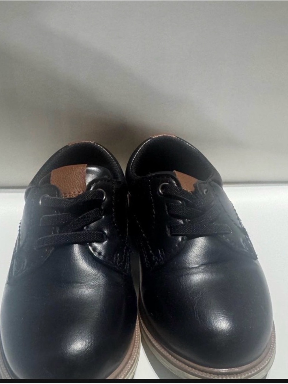 Mix No. 6 Black Kids size 9 toddler Dress Shoes with Brown Tongue Accent